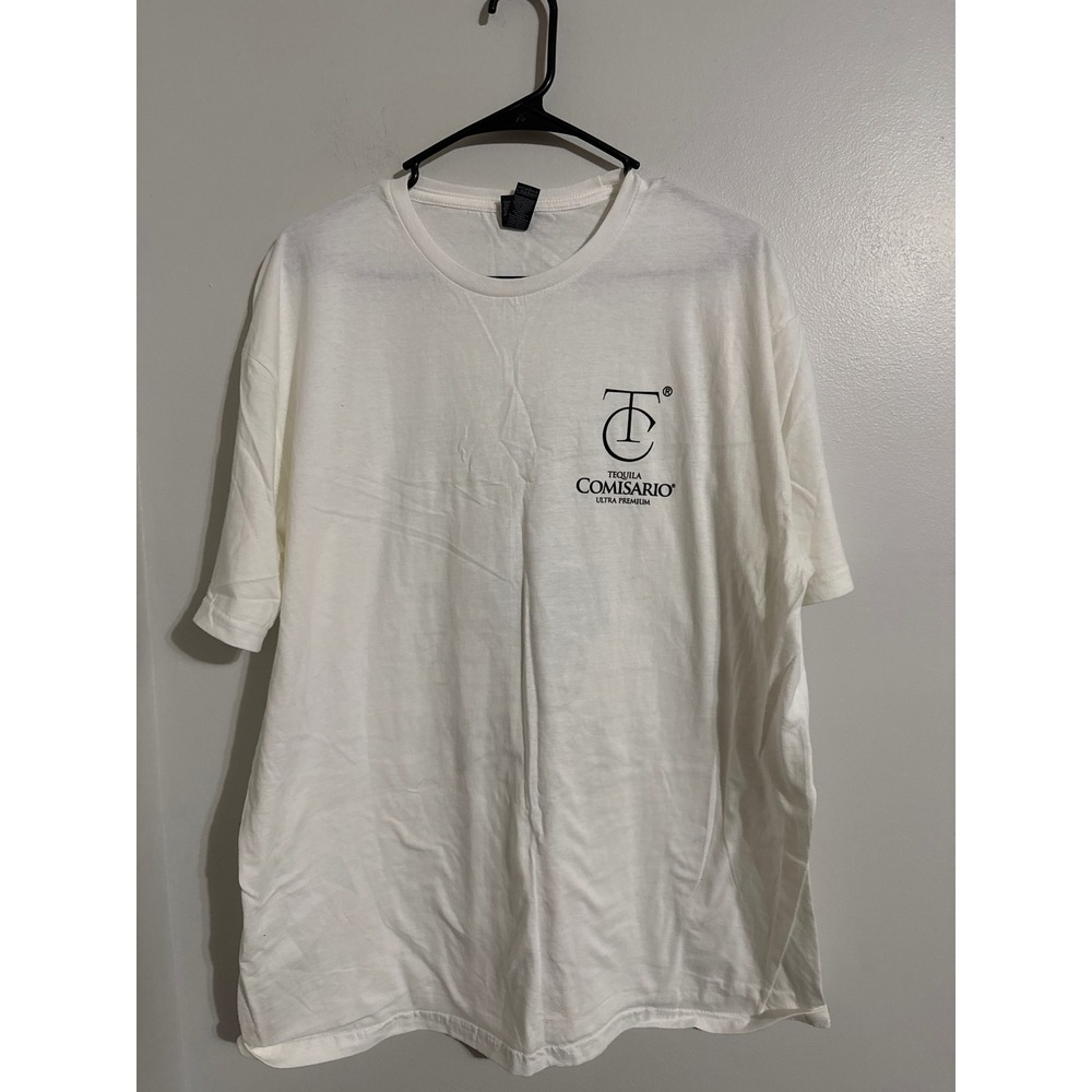 Gildan Tequila Comisario Ultra Premium Mens XL White Sugar Skull Graphic T-Shirt